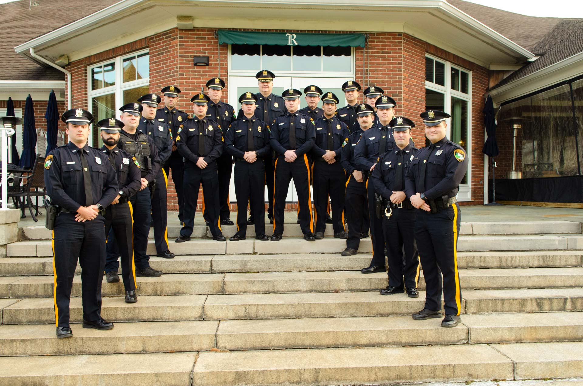 Bernardsville Law Enforcement posing together on steps